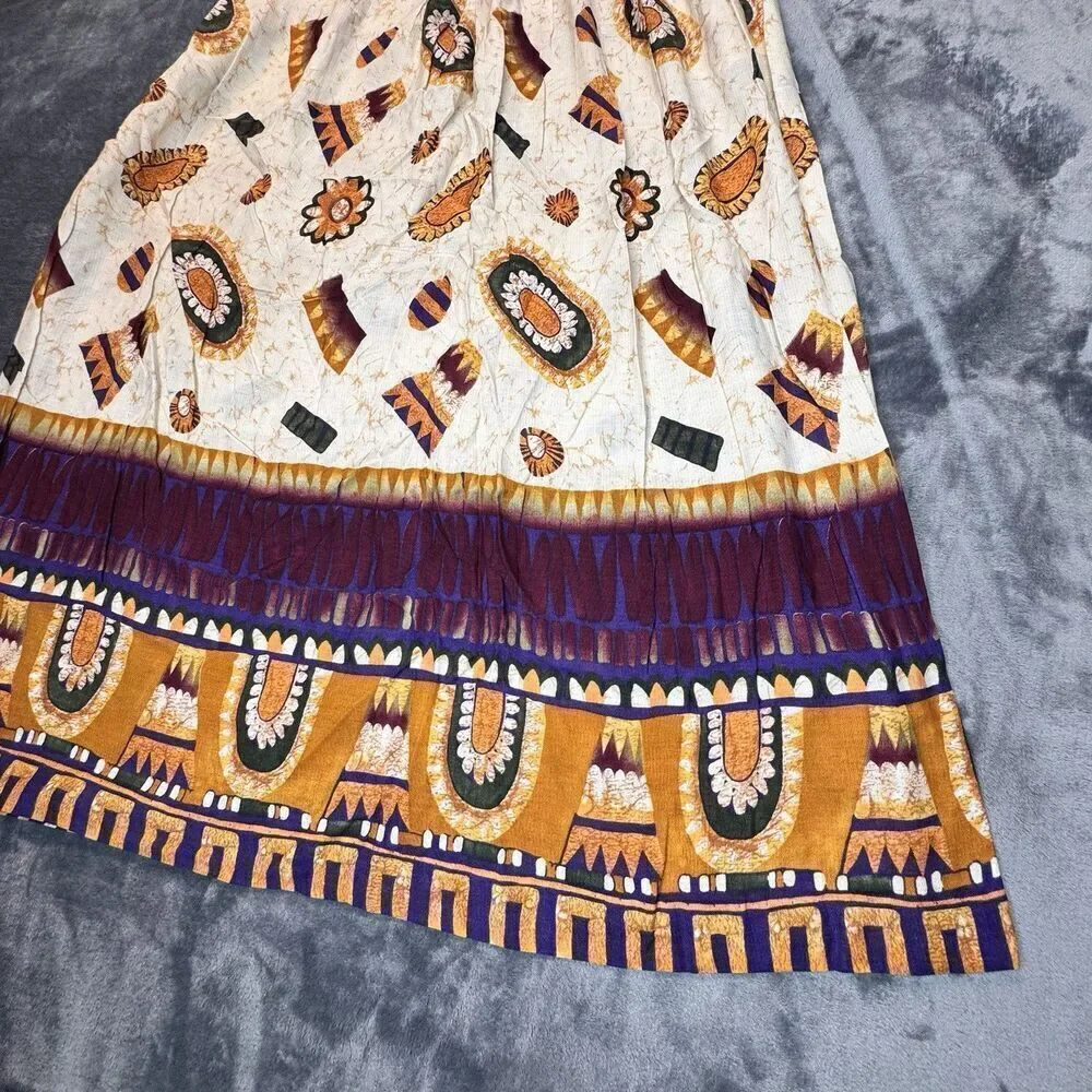 Vintage Sz M Retro MCM Skirt Women’s Floral Cottage Core Brown Retro Casual Corn